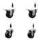 Service Caster 3'' Phenolic Swivel 7/8'' Expanding Stem Caster Set 2 Total Lock Brakes, 4PK SCC-EXTTL20S314-PHR-2-S-2-78 - alternate 1